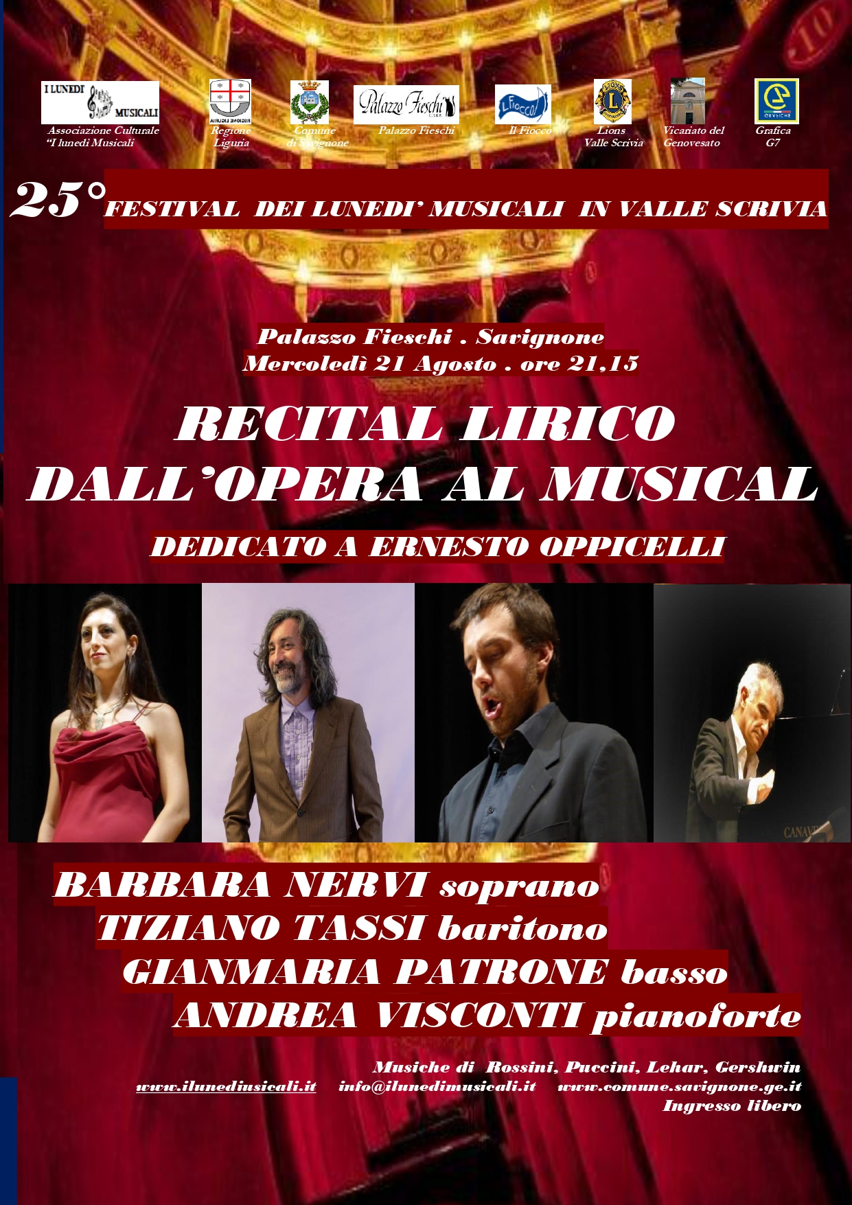 25° FESTIVAL DEI LUNEDI MUSICALI IN VALLE SCRIVIA